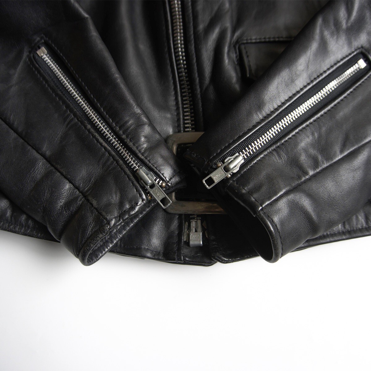 【美品】SCHOTT【618/ダブルライダース ジャケット】38 レザー アメリカ製 ブラック ショット 25100615_画像4