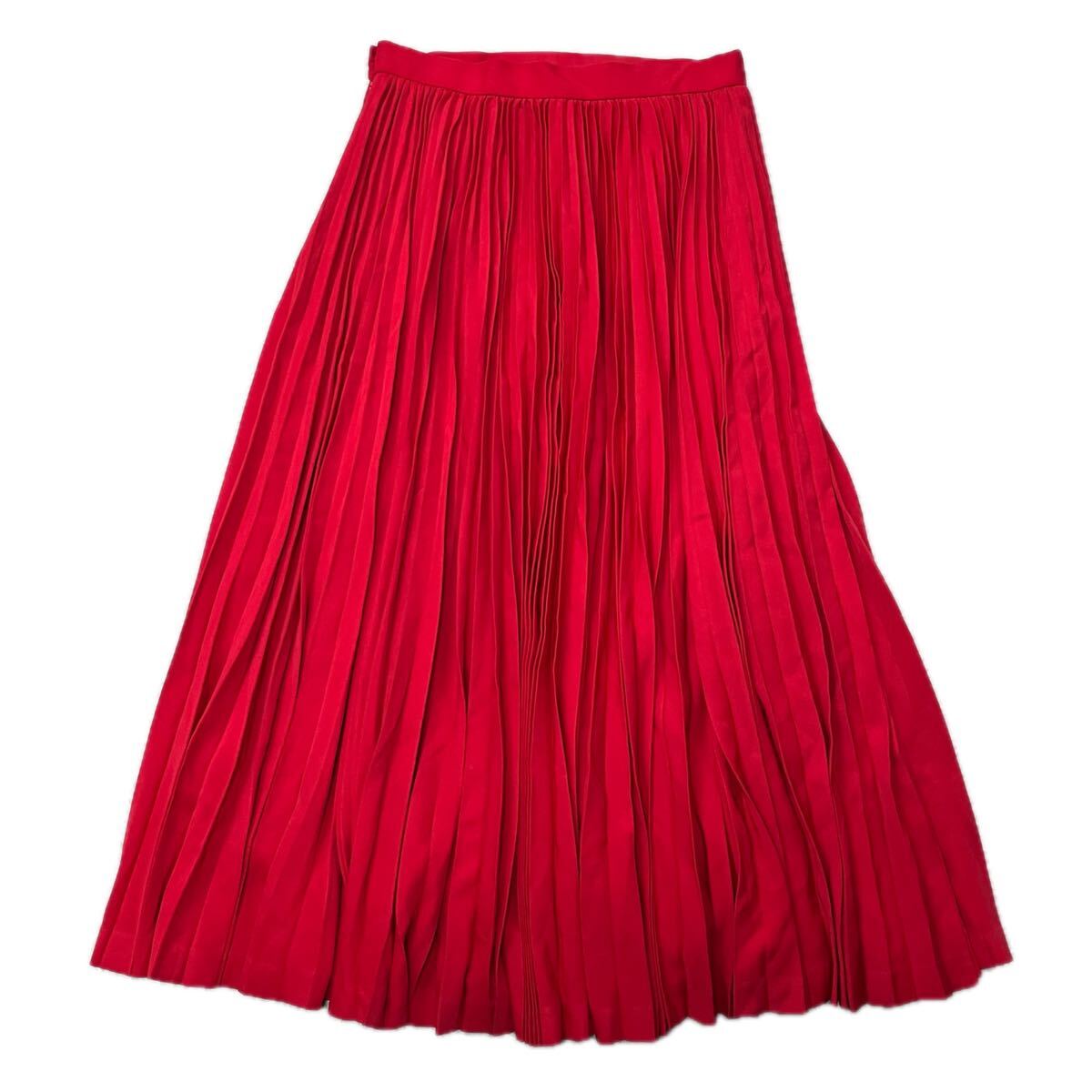 株式会社キング　プリーツスカート プリーツ スカート ロングスカート　レッド　ポリエステル　シンプル　無地　レトロ　_画像2