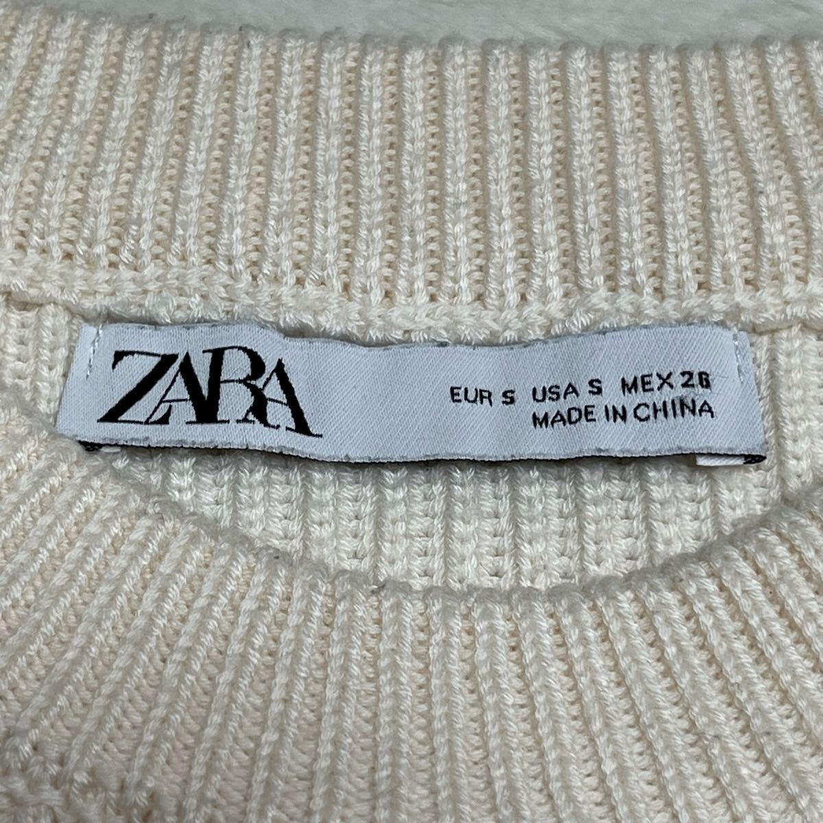 zara ザラ セーター プルオーバー 長袖 トップス ユニセックス ゆったり ホワイト Sサイズ オーバーサイズ ポリエステル オーバーサイズ_画像4