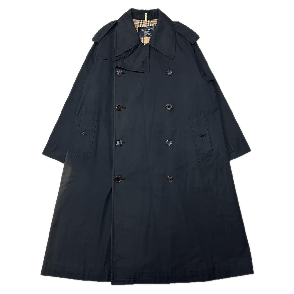 一枚袖　70s〜 Burberrys バーバリー トレンチコート ヴィンテージ BBA12-902-09 コットン ブラック 日本製 VINTAGE 古着 裏地チェック_画像1