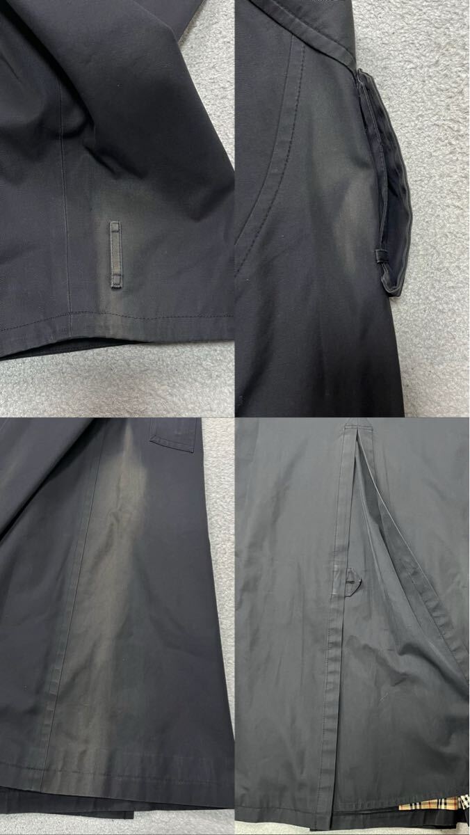 一枚袖　70s〜 Burberrys バーバリー トレンチコート ヴィンテージ BBA12-902-09 コットン ブラック 日本製 VINTAGE 古着 裏地チェック_画像8