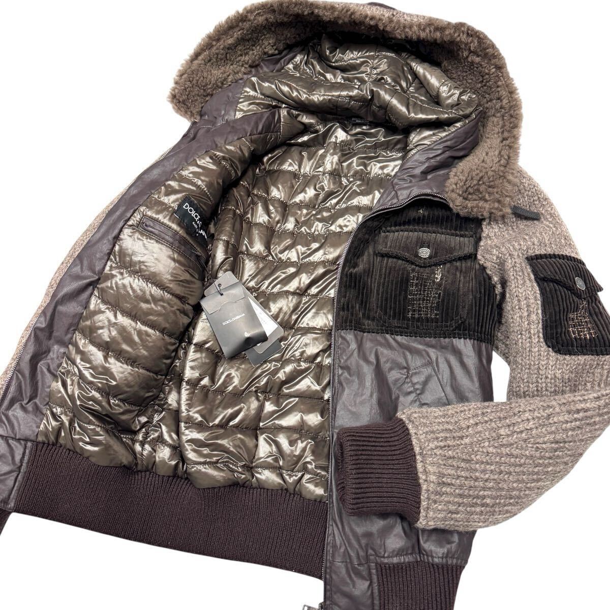 タグ付き 定価22万 DOLCE&GABBANA ドルチェアンドガッバーナ 中綿ブルゾン ボアジャケット ウール ナイロン メンズ44 紳士服【c2581】_画像1