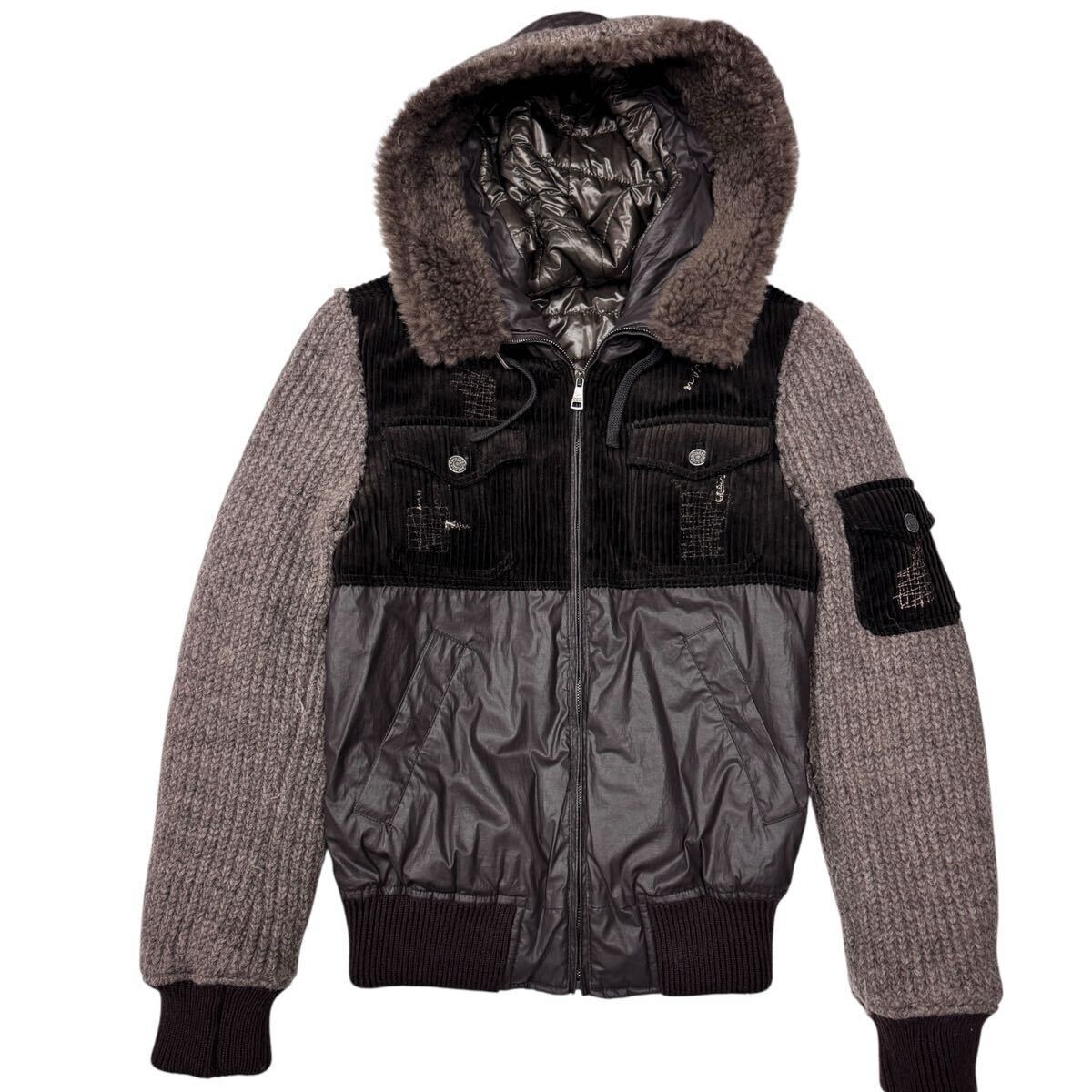 タグ付き 定価22万 DOLCE&GABBANA ドルチェアンドガッバーナ 中綿ブルゾン ボアジャケット ウール ナイロン メンズ44 紳士服【c2581】_画像2