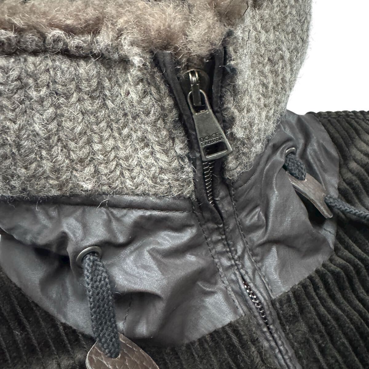 タグ付き 定価22万 DOLCE&GABBANA ドルチェアンドガッバーナ 中綿ブルゾン ボアジャケット ウール ナイロン メンズ44 紳士服【c2581】_画像4