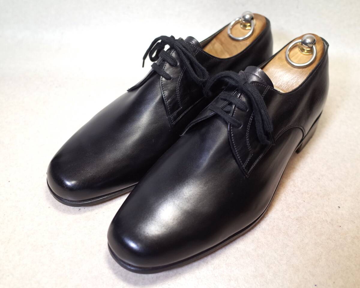 【送料無料】5401■PISANO■未使用?イタリア軍オフィサーシューズ/プレーントゥ/革底/サービス/ビンテージ/ハンドメイド/27cm■