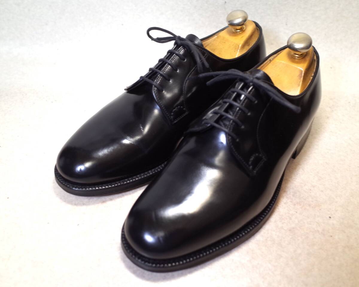 【送料無料】5445■Church’s/チャーチ■使用少/英国製プレーントゥ/ポリッシュドバインダー/224ラスト/4都市/80F/26.5cm■検シャノン_画像1