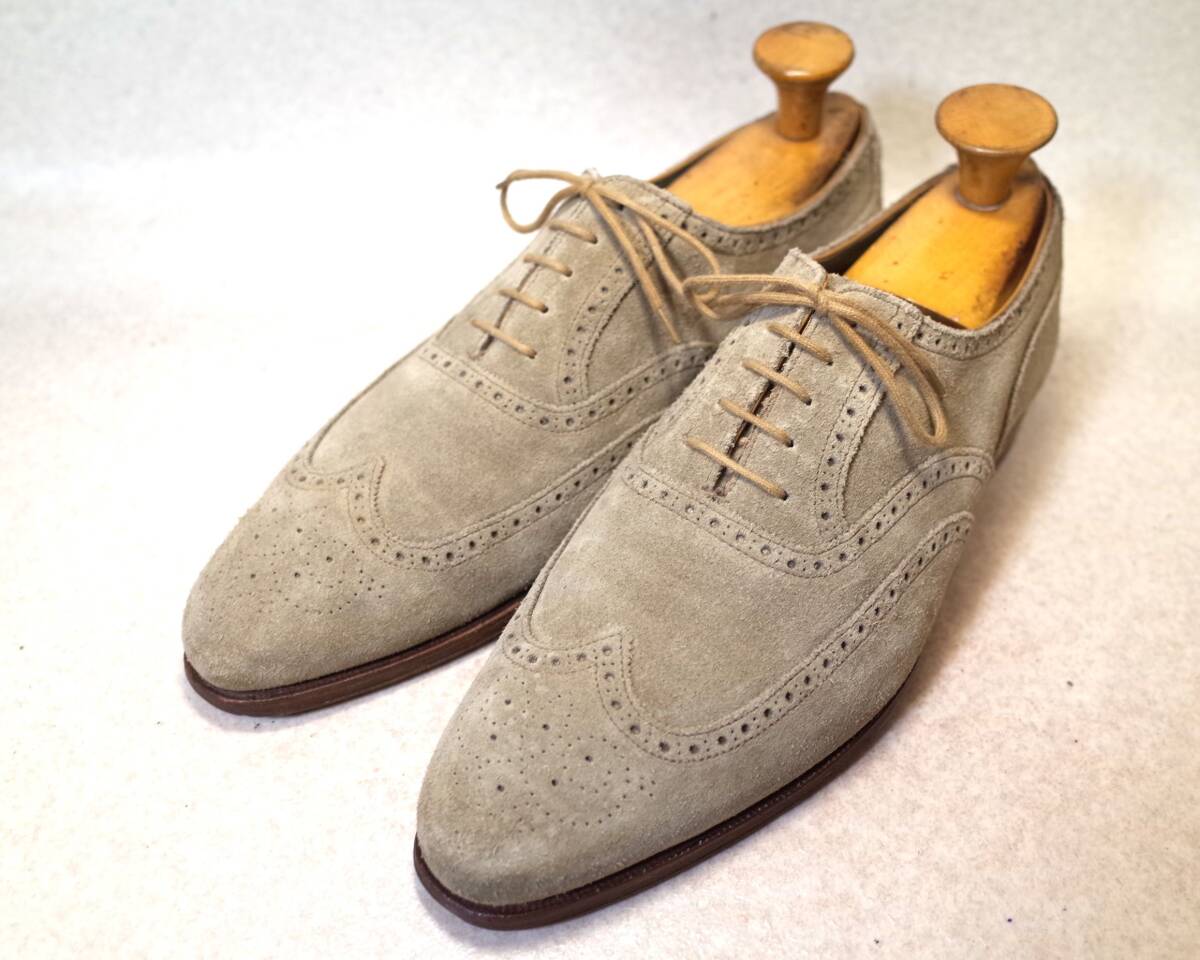 【送料無料】5483■CROCKETT & JONES/クロケット&ジョーンズ/WIGMORE■英国ウイングチップ/グッドイヤーウエルト/スエード/26.5cm■_画像1
