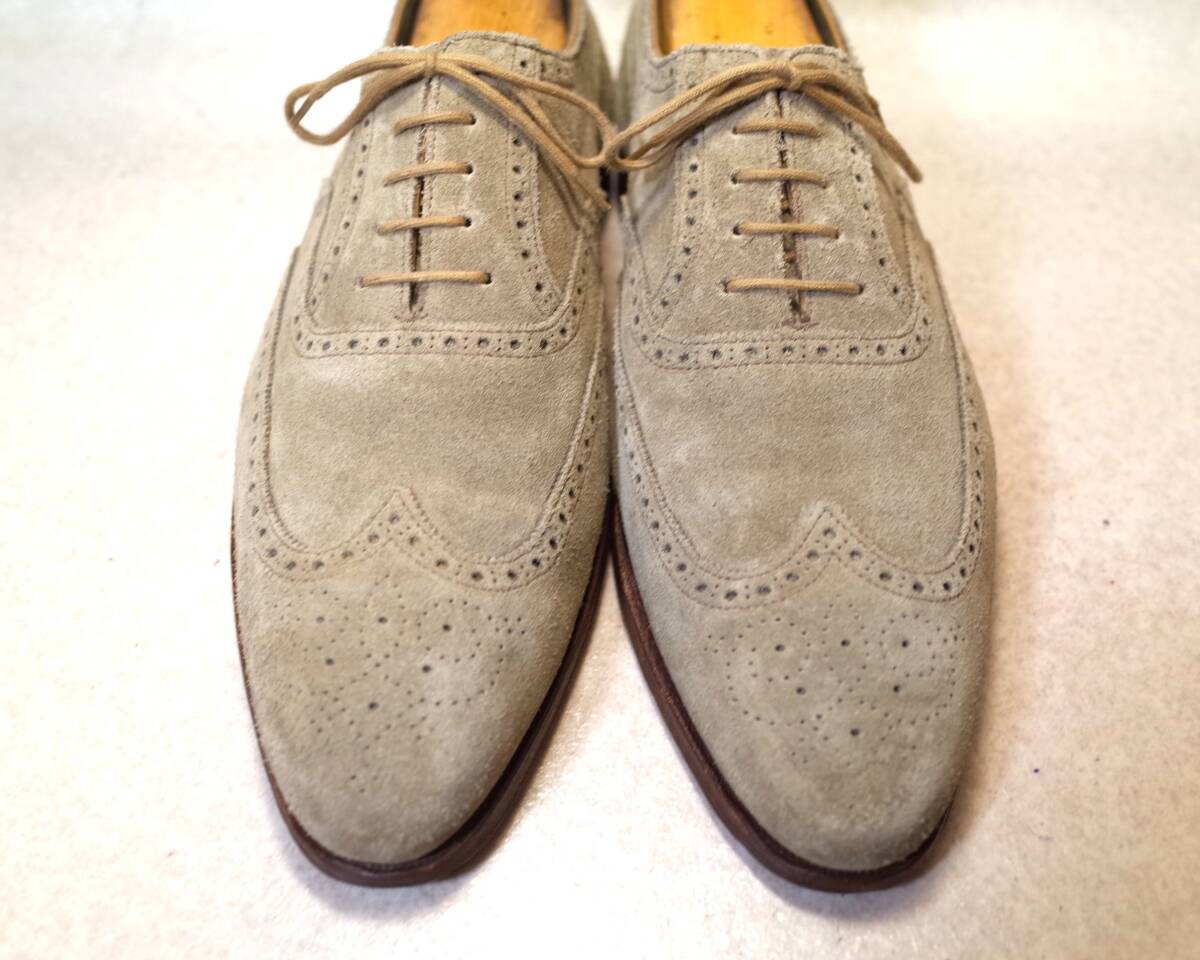 【送料無料】5483■CROCKETT & JONES/クロケット&ジョーンズ/WIGMORE■英国ウイングチップ/グッドイヤーウエルト/スエード/26.5cm■_画像3