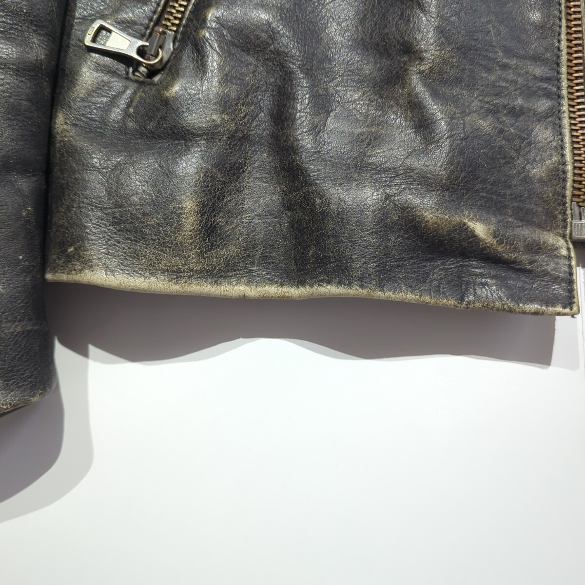 初期 02AW マルタン マルジェラ 本人期 八の字 ライダース レザージャケット エイジング加工 maison margiela 46_画像5