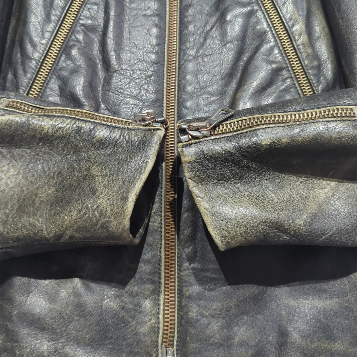 初期 02AW マルタン マルジェラ 本人期 八の字 ライダース レザージャケット エイジング加工 maison margiela 46_画像6