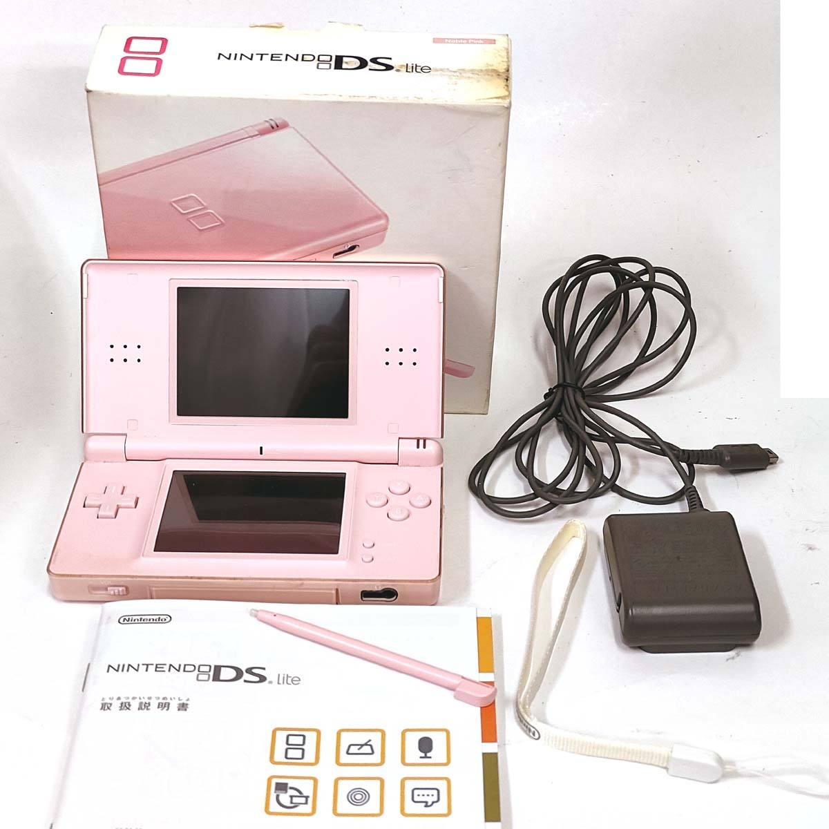 ニンテンドーDS Lite (ピンク) 本體 USG-001★ACアダプタ/説明書/ストラップ付★Nintendo 任天堂 4902370513837 中古
