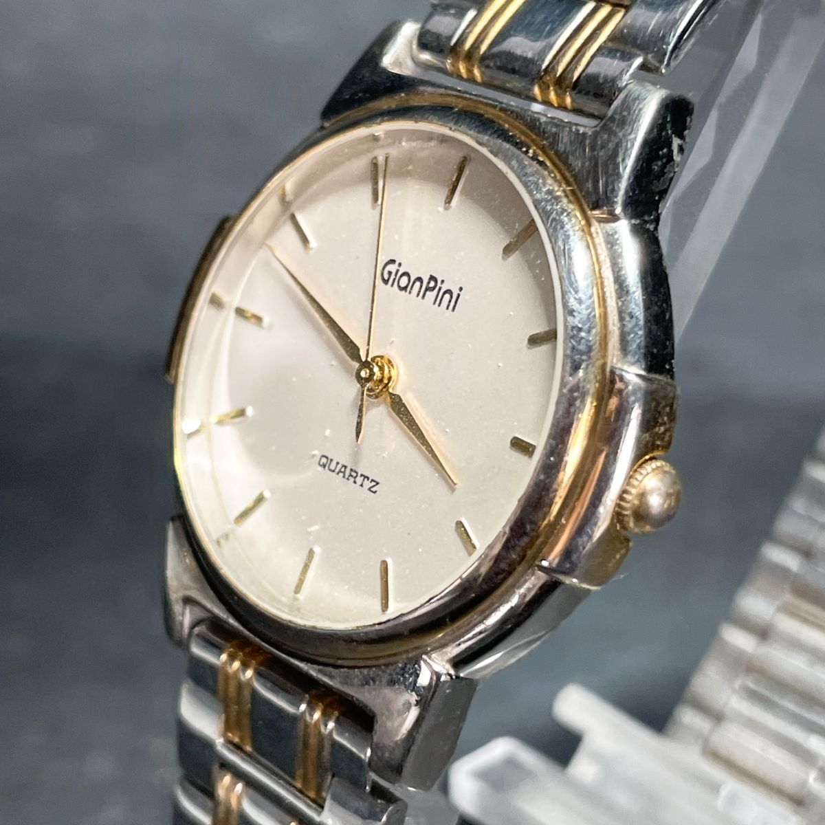 美品 GianPini ジャンピニ 腕時計 アナログ クオーツ 3針 メタルバンド シルバー ホワイト文字盤 ラウンド 新品電池交換済み 動作確認済み_画像3