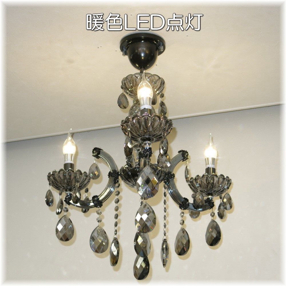 【LED付き!】豪華!スワロフスキー 風 led 3灯 クリスタル シャンデリア シャンデリア照明 アンティーク ビーズ led 安い 北欧 レトロ_画像7