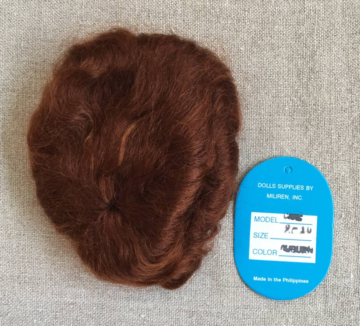 12w ミリレン社 ビスクドール用 モヘアウィッグ MILIREN. サイズ 9-10インチ (約25cm) AUBURN (オーバーン)_画像1