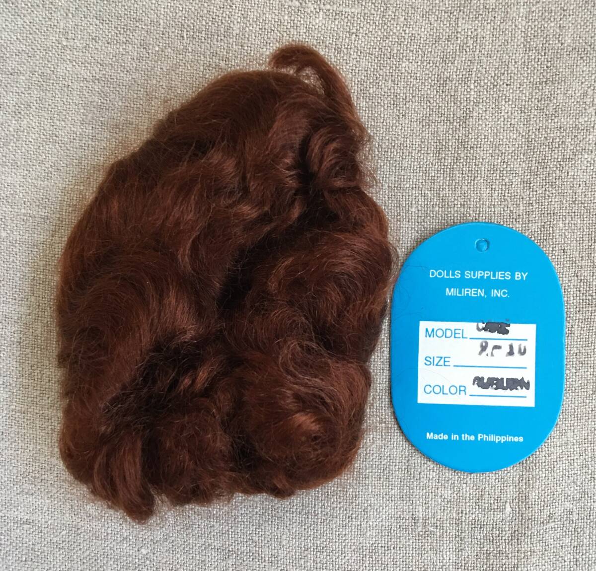 12w ミリレン社 ビスクドール用 モヘアウィッグ MILIREN. サイズ 9-10インチ (約25cm) AUBURN (オーバーン)_画像2