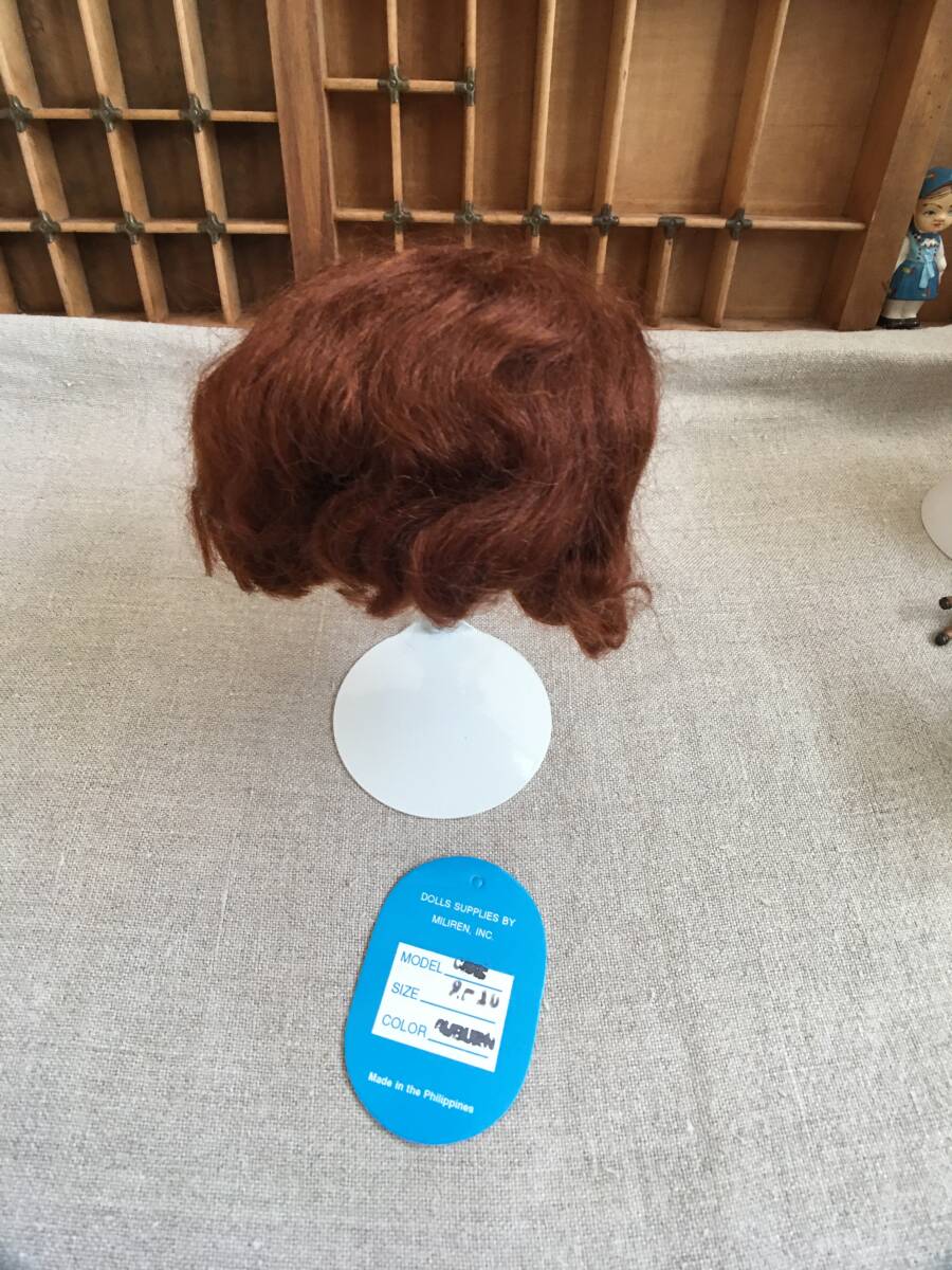 12w ミリレン社 ビスクドール用 モヘアウィッグ MILIREN. サイズ 9-10インチ (約25cm) AUBURN (オーバーン)_画像4