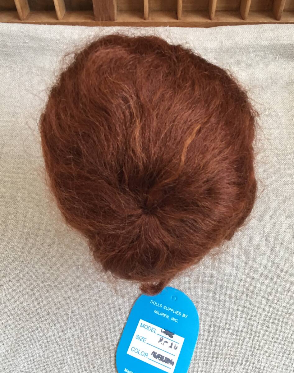 12w ミリレン社 ビスクドール用 モヘアウィッグ MILIREN. サイズ 9-10インチ (約25cm) AUBURN (オーバーン)_画像3