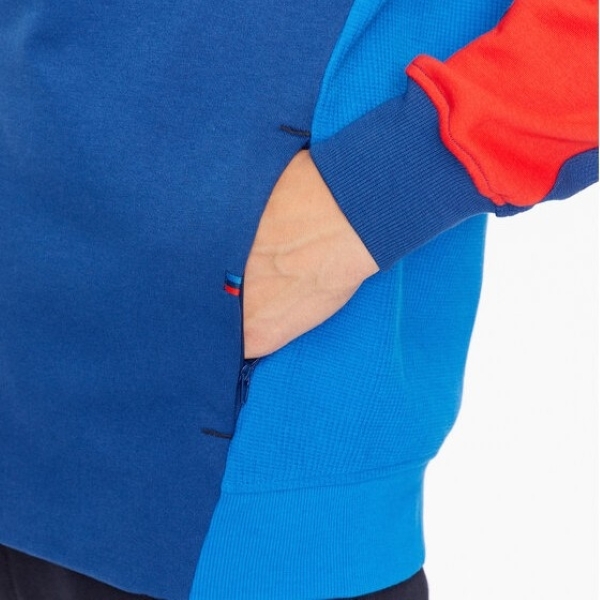 プーマ BMW コラボ フルジップフーディー USサイズL (XL相当) ネイビー/ブルー/レッド 紺 青 赤 モータースポーツ スウェット パーカー_画像4