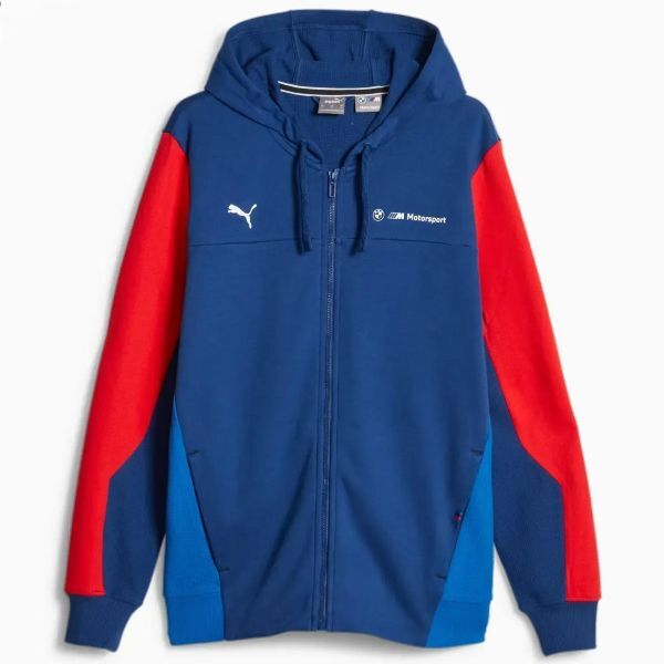 プーマ BMW コラボ フルジップフーディー USサイズL (XL相当) ネイビー/ブルー/レッド 紺 青 赤 モータースポーツ スウェット パーカー_画像7