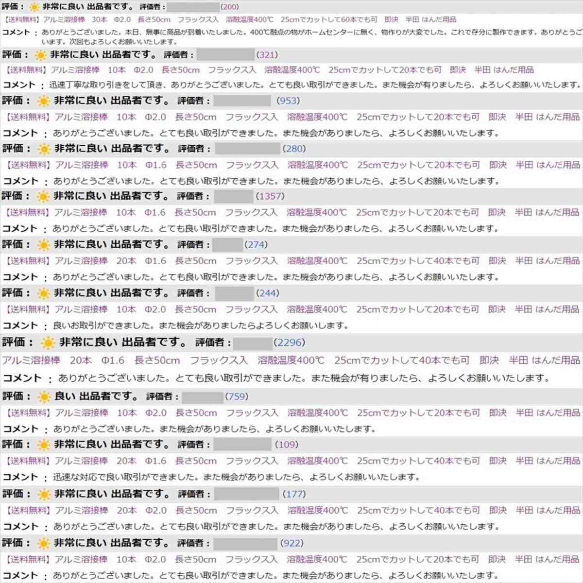 【送料無料】アルミ溶接棒 10本 Φ2.0 長さ50cm フラックス入 溶融温度400℃ 25cmでカットして20本でも可 即決 半田 はんだ用品_画像2