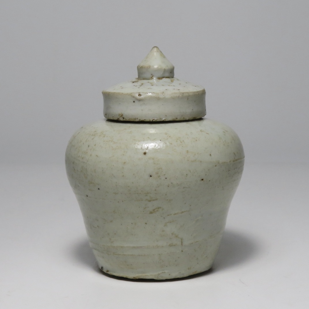 韓国美術 李朝 白磁 小壺 蓋壺 李王朝 分院 時代物_画像2