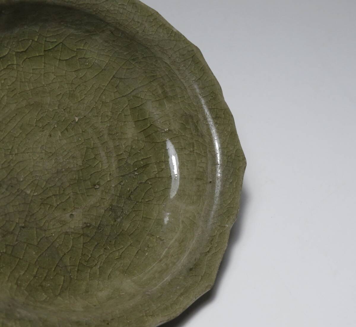 韓国美術 高麗 小皿 青磁皿 高麗青磁 輪花 時代物_画像7