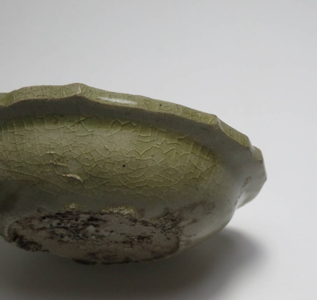 韓国美術 高麗 小皿 青磁皿 高麗青磁 輪花 時代物_画像9