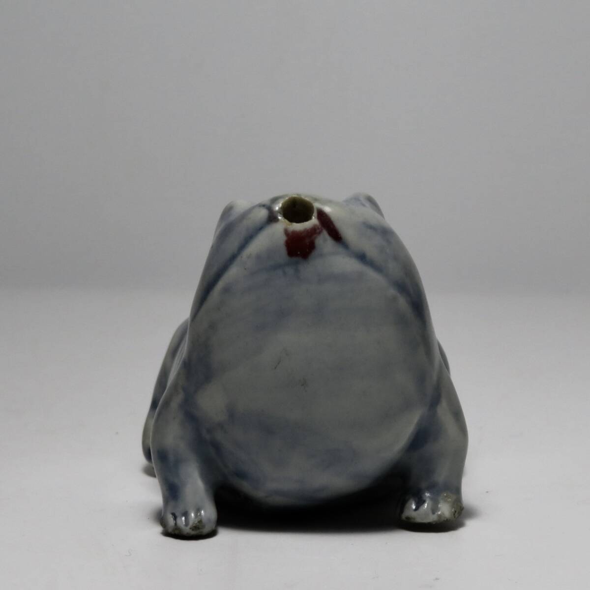 韓国美術 李朝 瑠璃釉 蛙形水滴 辰砂 時代物_画像2