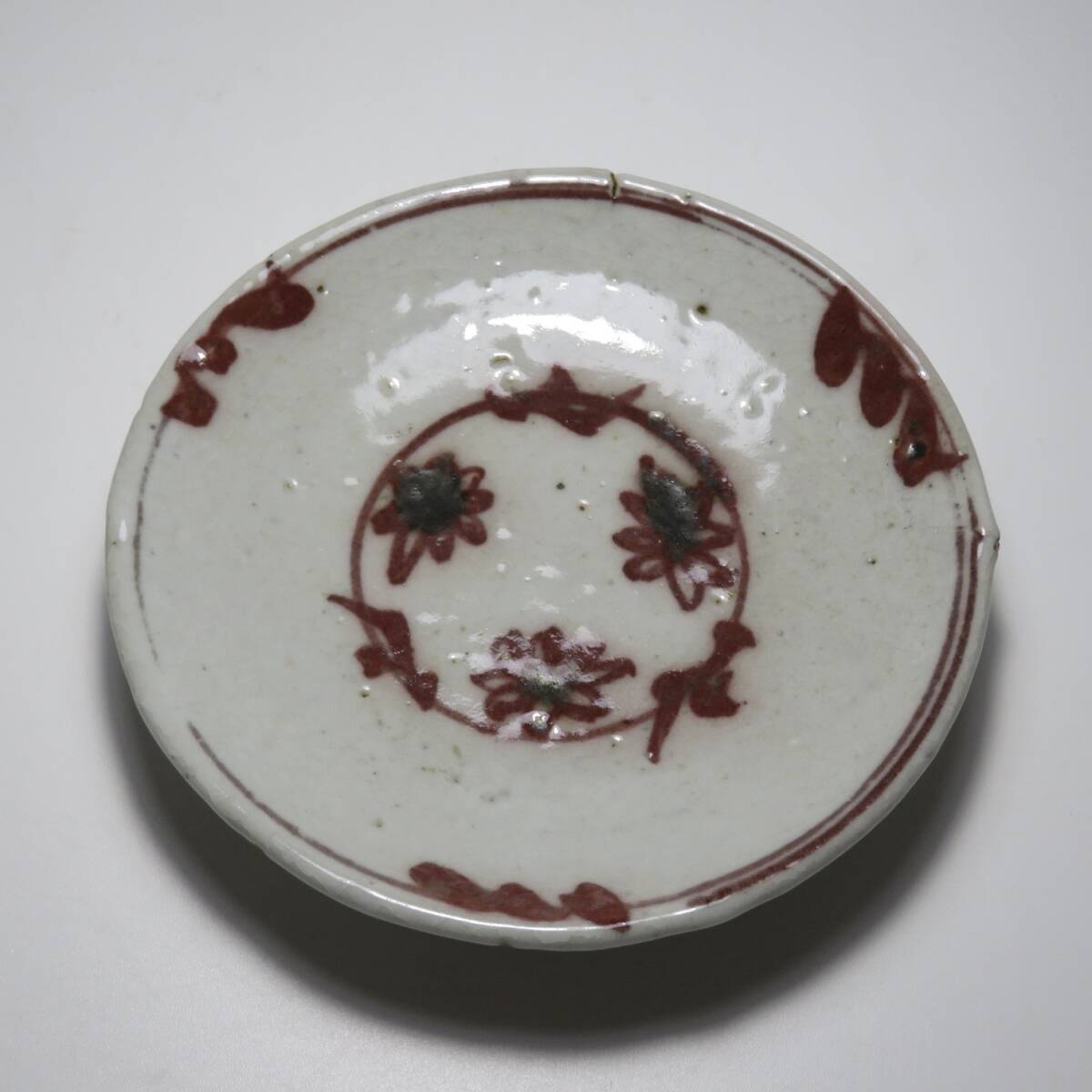 韓国美術　李朝　辰砂花文皿　小皿　李王朝　分院　_画像2