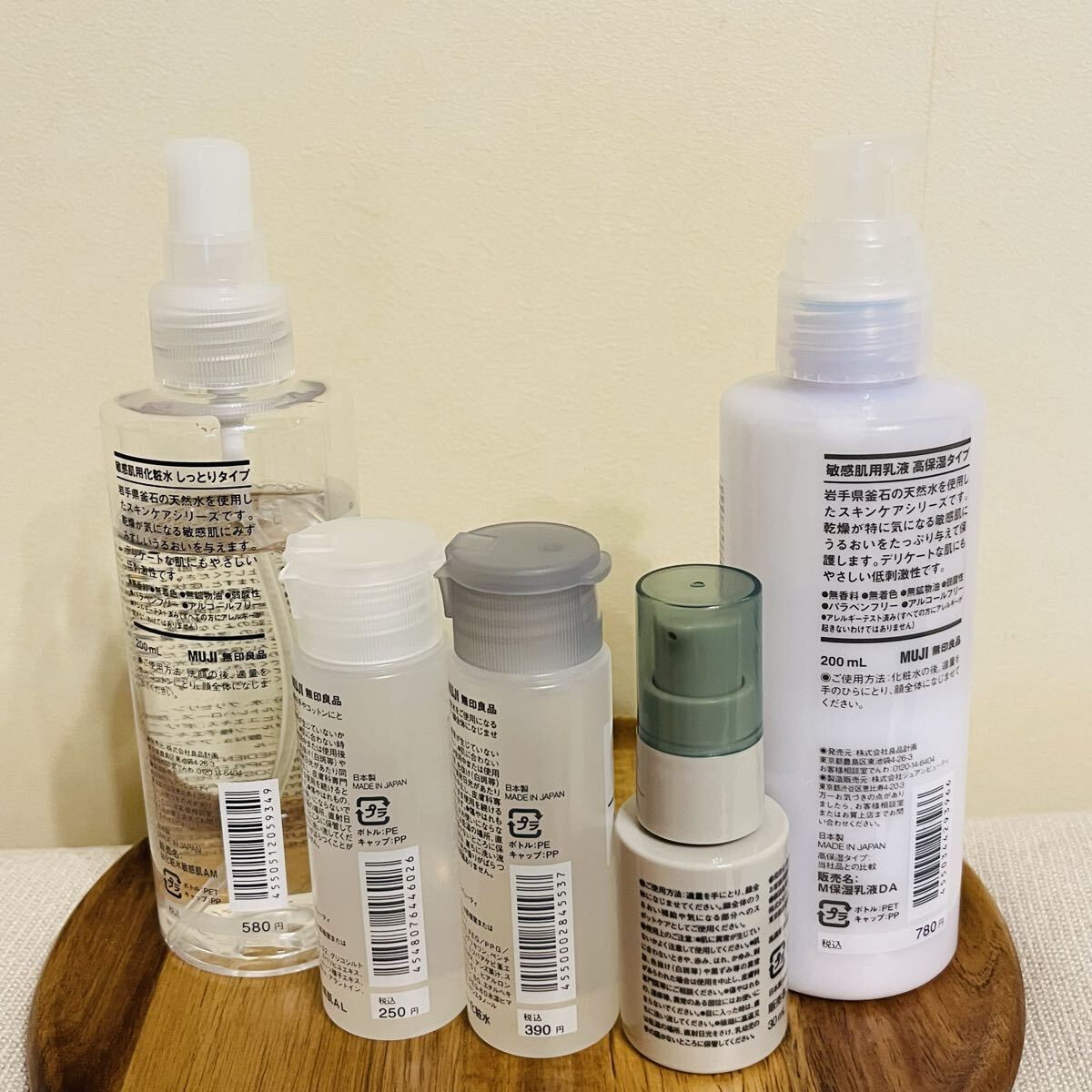美品＊無印良品高濃度美容液ビタミンC誘導体配合　敏感肌用化粧水しっとりタイプ200ml　敏感肌用乳液高保湿タイプ200ml 携帯用導入化粧液_画像2