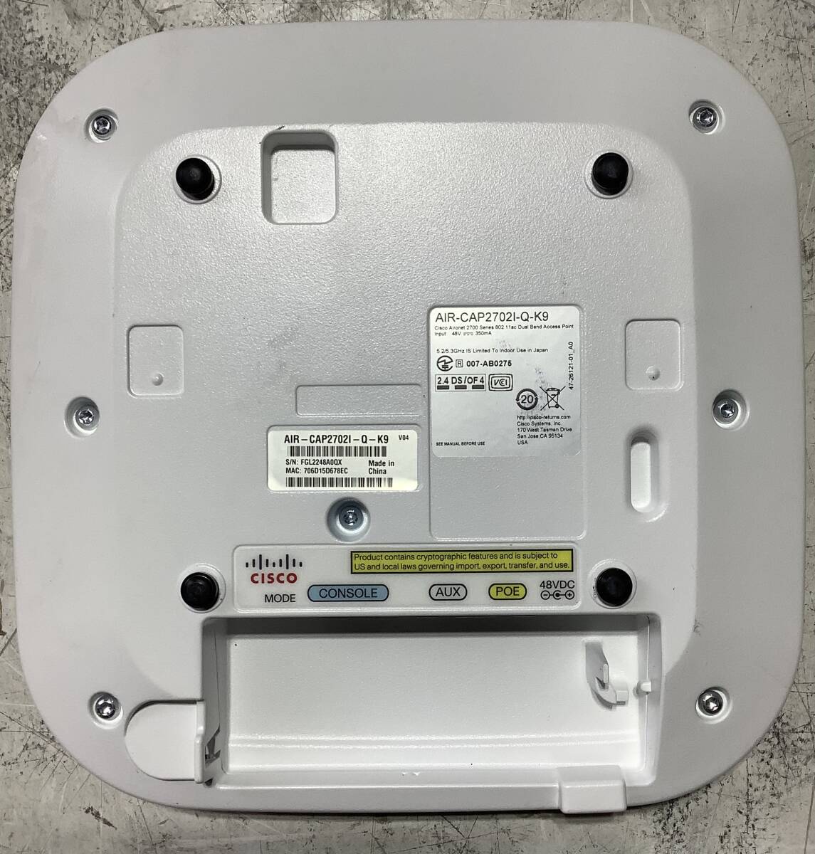K71008313 Cisco AIR-CAP2702I-Q-K9 V04 1点【現状品】071119_画像2