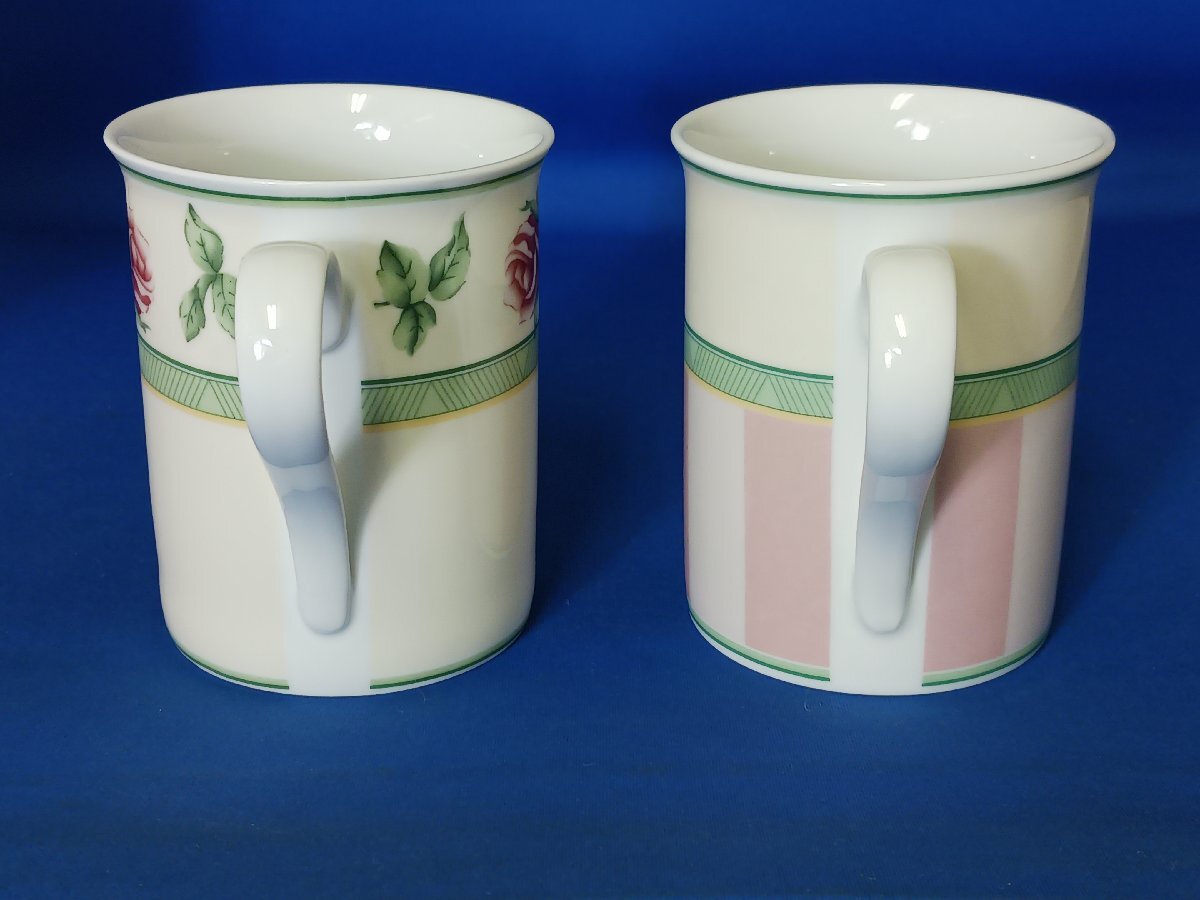 Hutschenreuther フッチェンロイター パークレーン チャーミンググリーン・ソフトピンク マグカップ2客セット_画像3
