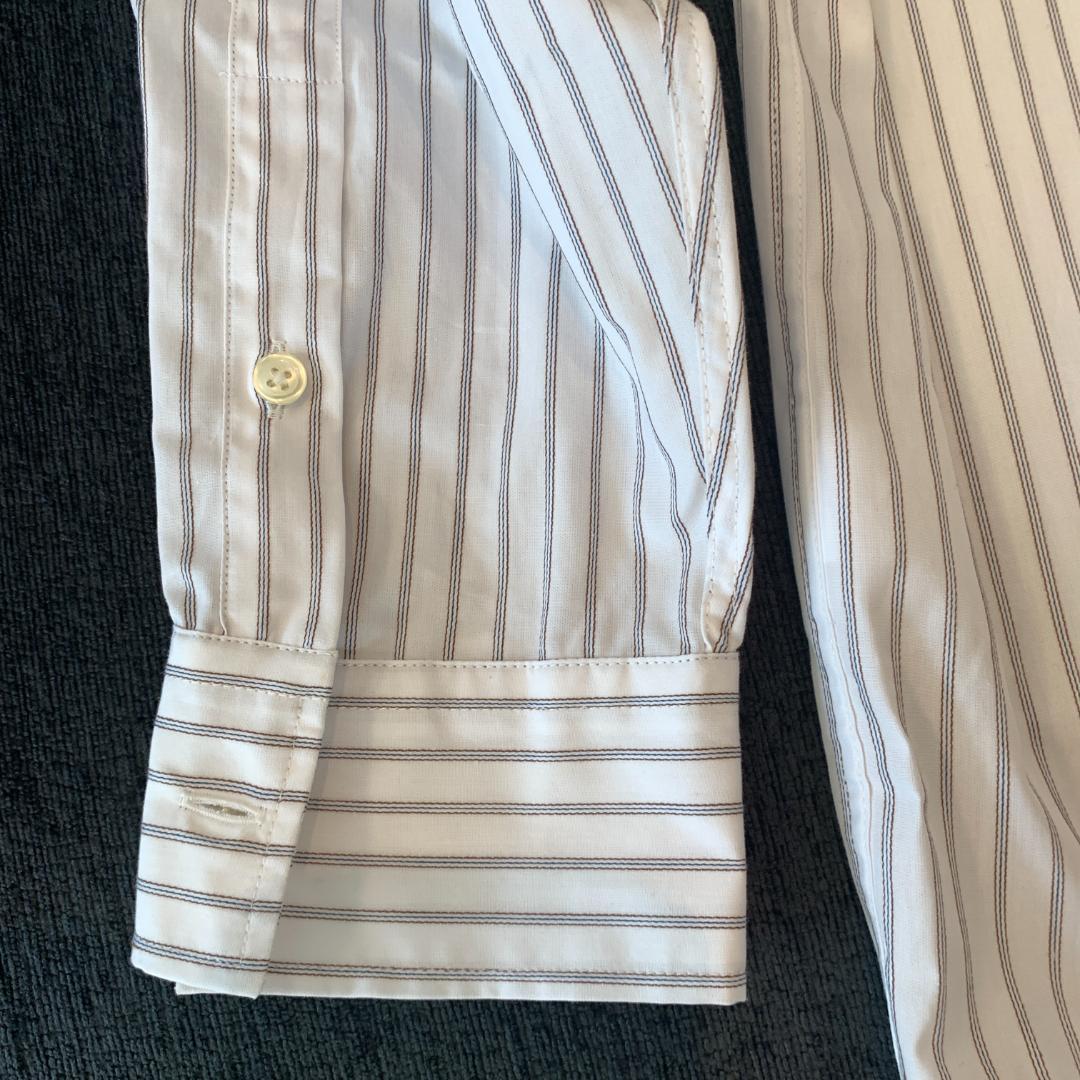 ザラ ZARA 新品 ストライプシャツ 白 XLサイズ タグ付き 秋物コーデ_画像9