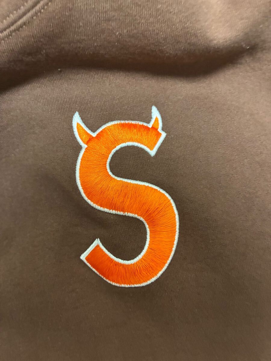 【堀米雄斗さん着用】SUPREME シュプリーム S デビル ツノ Sロゴ パーカー XL ブラウン Hooded Sweatshirt_画像3