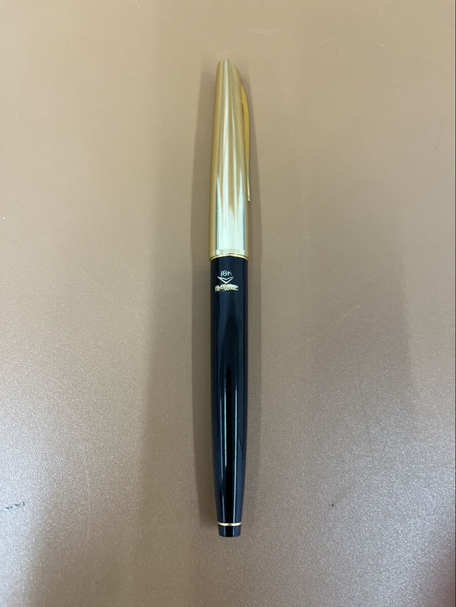 ★美品★PLATINUM プラチナ ペン先 18K 18金万年筆 筆記用具 文房具 ステーショナリー ブラック×ゴールドGSA103101_画像2