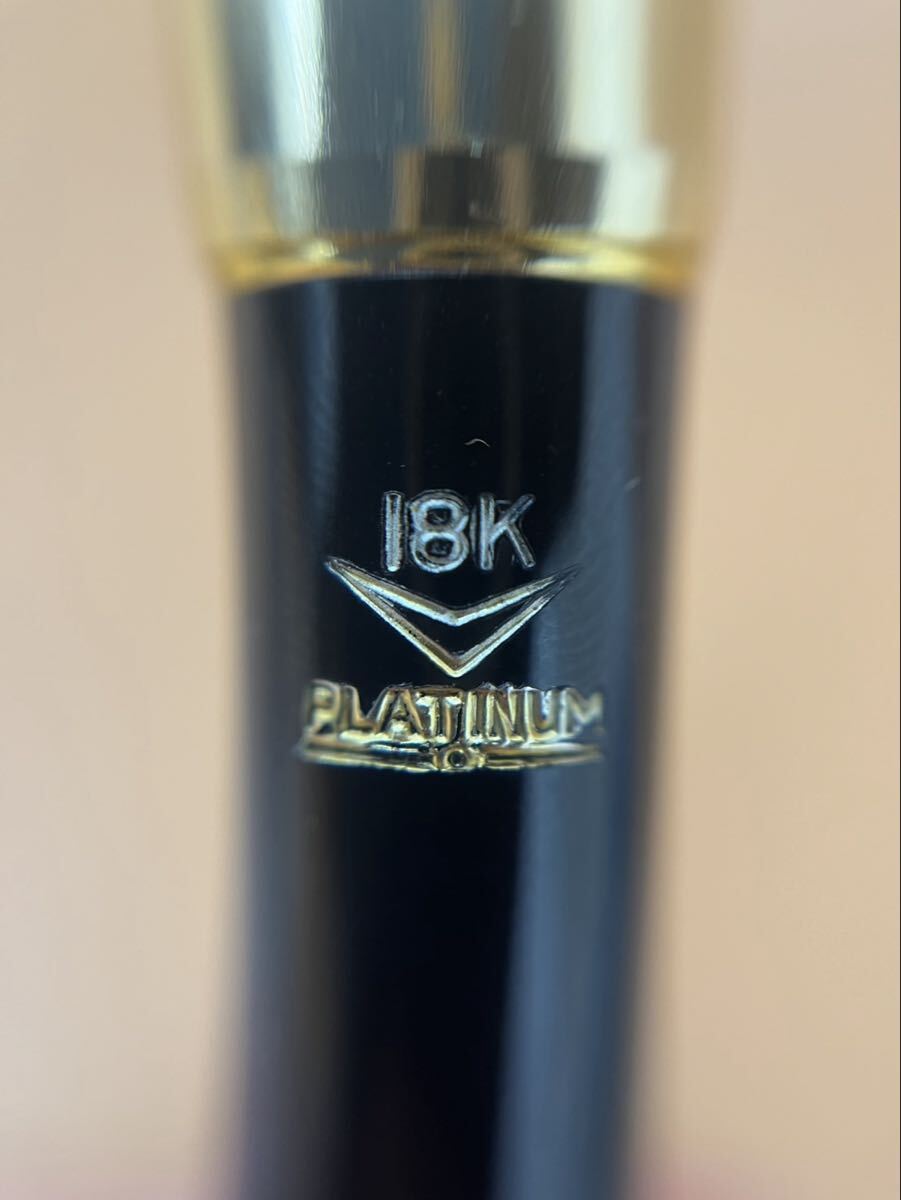 ★美品★PLATINUM プラチナ ペン先 18K 18金万年筆 筆記用具 文房具 ステーショナリー ブラック×ゴールドGSA103101_画像10
