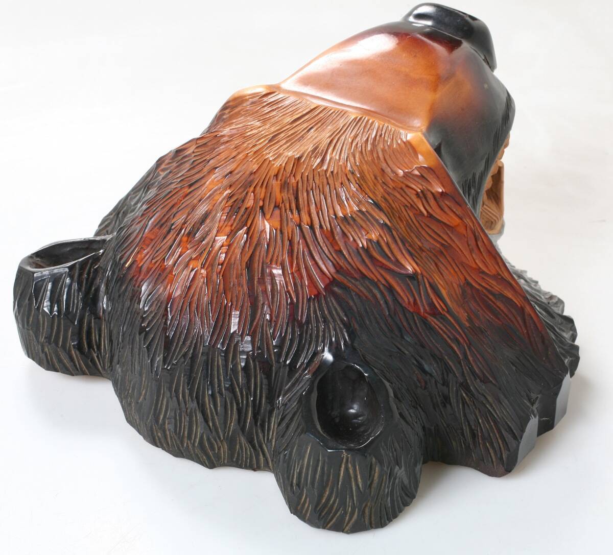 木彫り 熊 壁掛け 9号 昭和新山 昭和57年 北海道 民芸品 彫刻 _画像4