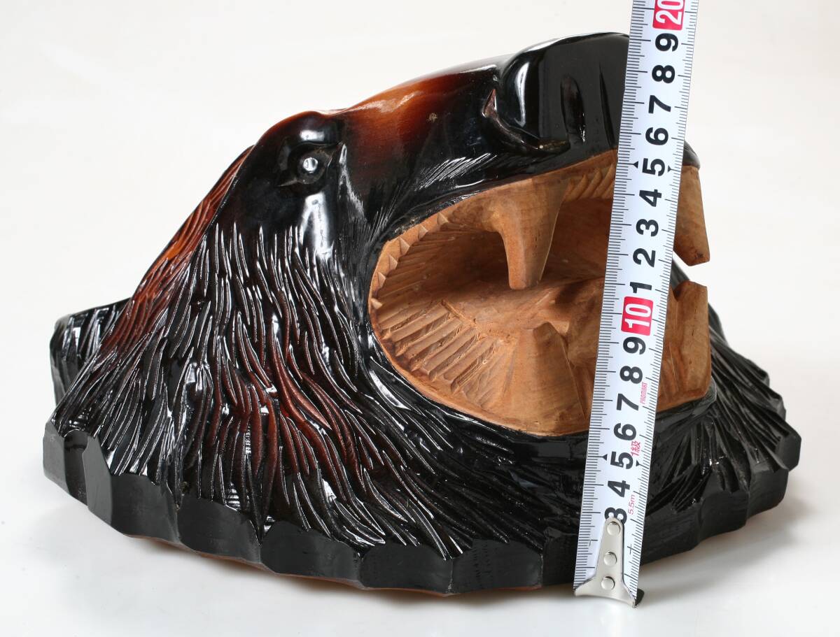 木彫り 熊 壁掛け 9号 昭和新山 昭和57年 北海道 民芸品 彫刻 _画像10