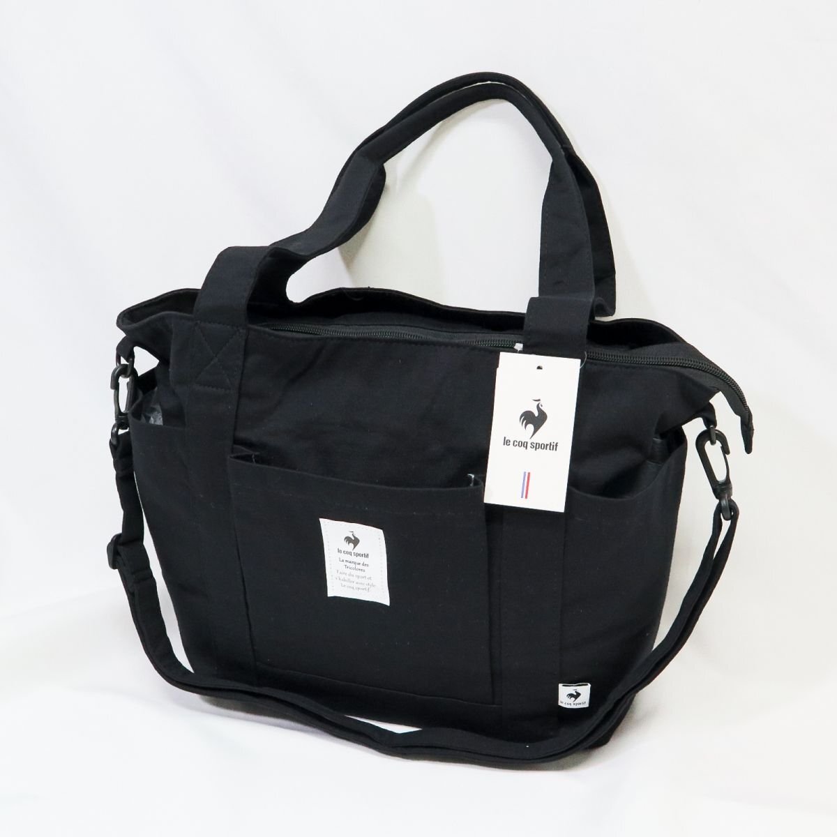 ルコック le coq sportif 新品 便利 ポケットいっぱい シンプル ショルダー トートバッグ BAG 鞄 バッグ 黒 [36237-001] VCXZ_画像1