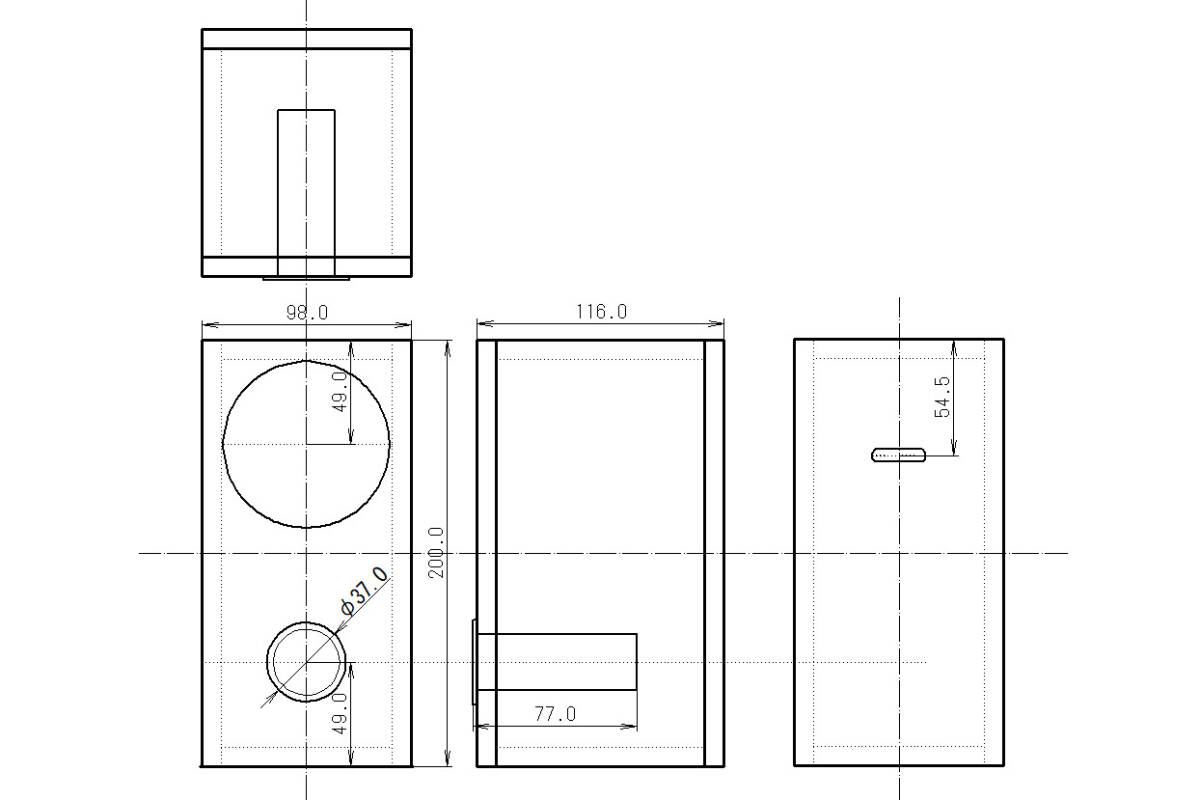 【9M2010basic2】 9mm厚 MDF ブックシェルフ形状 前面バスレフ型 エンクロージャー 組立 キット_画像2
