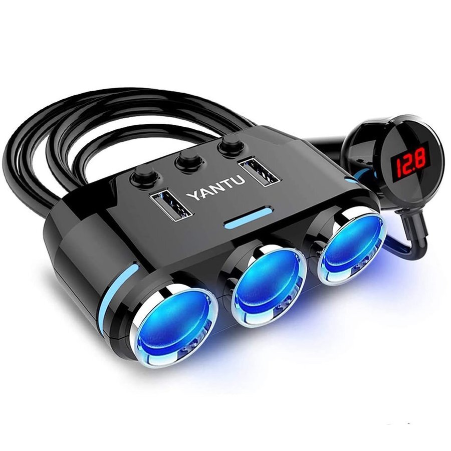  прикуриватель разделение адаптер 3 полосный 2.USB порт расширение машина charger вольтметр автомобильный зарядное устройство 12V 24V соответствует машина внезапный скорость зарядка QC3.0 LED есть 