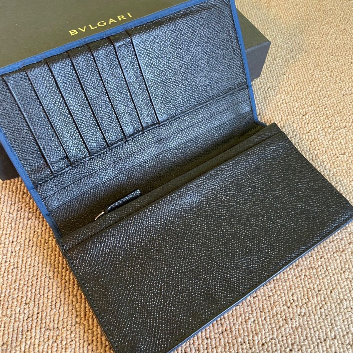  один иен прекрасный товар BVLGAR BVLGARY Be Zero длинный бумажник Logo любитель Be Zero складывающийся пополам черный длинный кошелек bai цвет 
