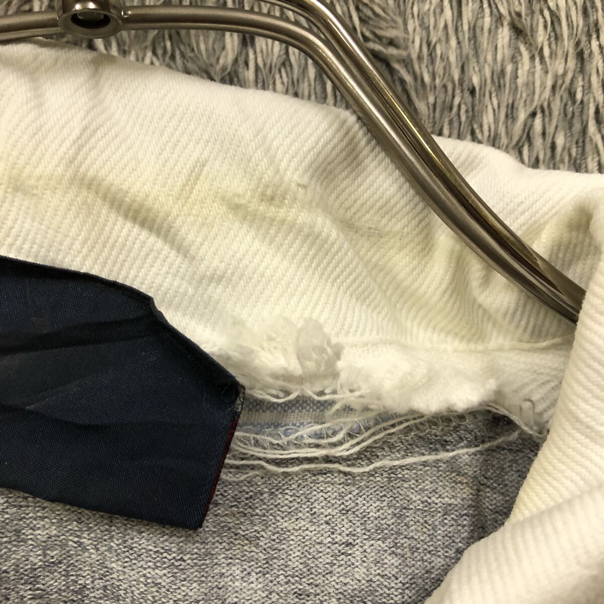 CANTERBURY カンタベリー 長袖ポロシャツ 長袖シャツ 鹿の子 サイズM グレー 灰色 ワッペン メンズ トップス 最落なし（811）_画像9