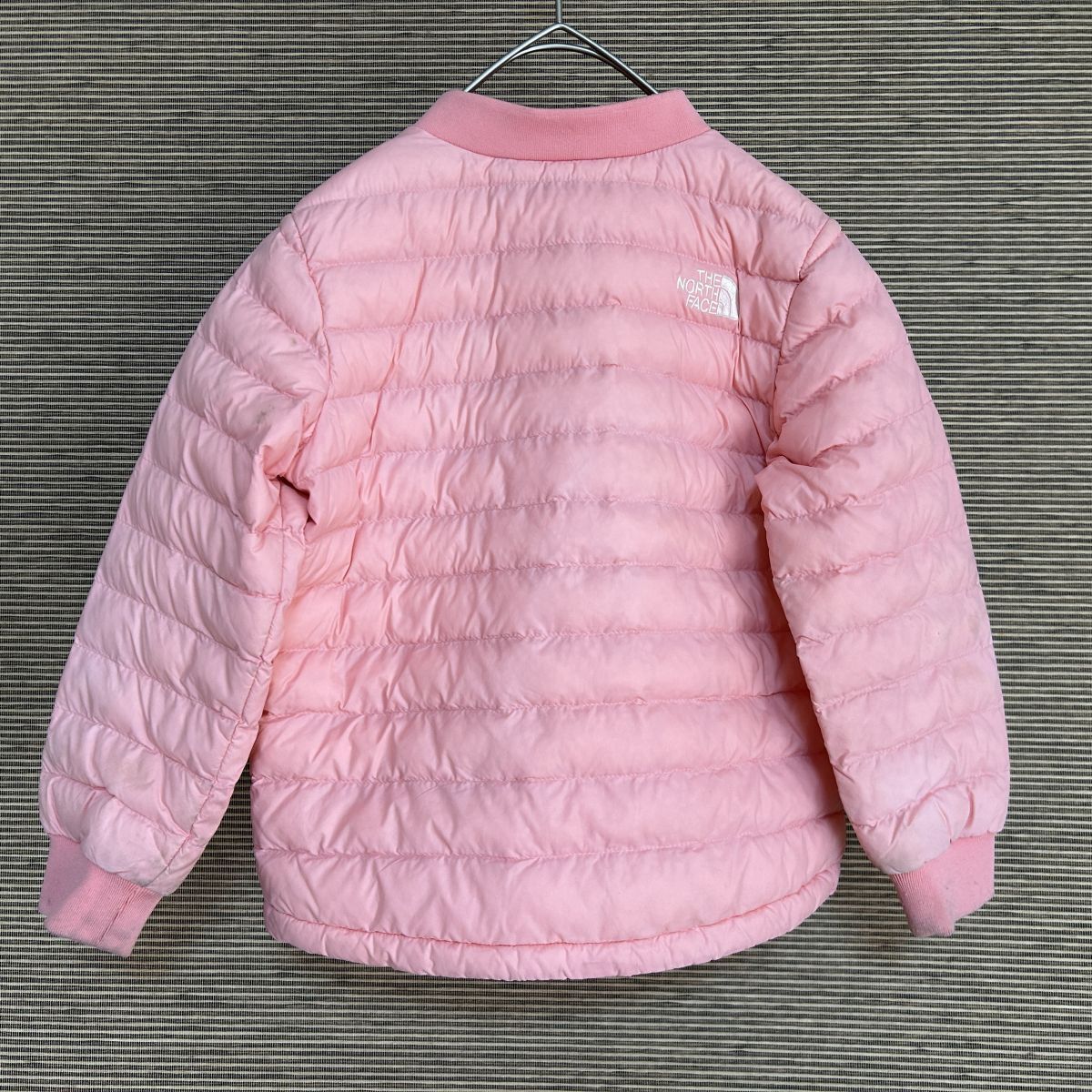 ノースフェイス 中綿ジャケットTBALL 子供110 ピンク刺繍 キッズH1 古着 入手困難 激レア 希少 人気 ワンポイントロゴ 袖ロゴ_画像5