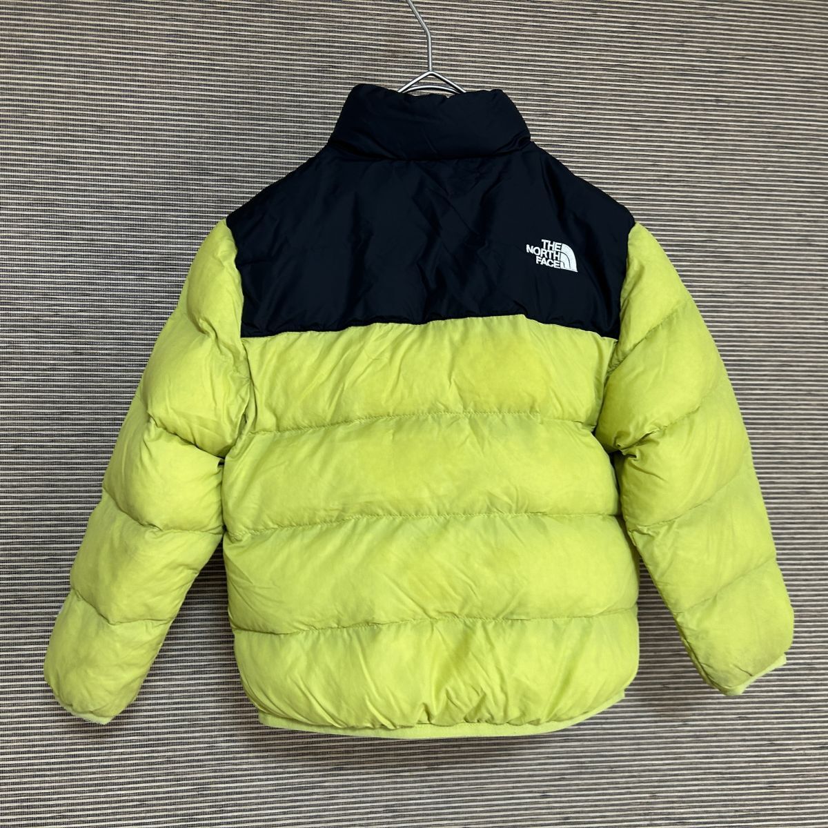 ノースフェイス 中綿ジャケット　黒黄緑　子供110キッズ　刺繍TBALL　G0 古着　入手困難　激レア　希少　人気グリーンイエローワンポイント_画像5