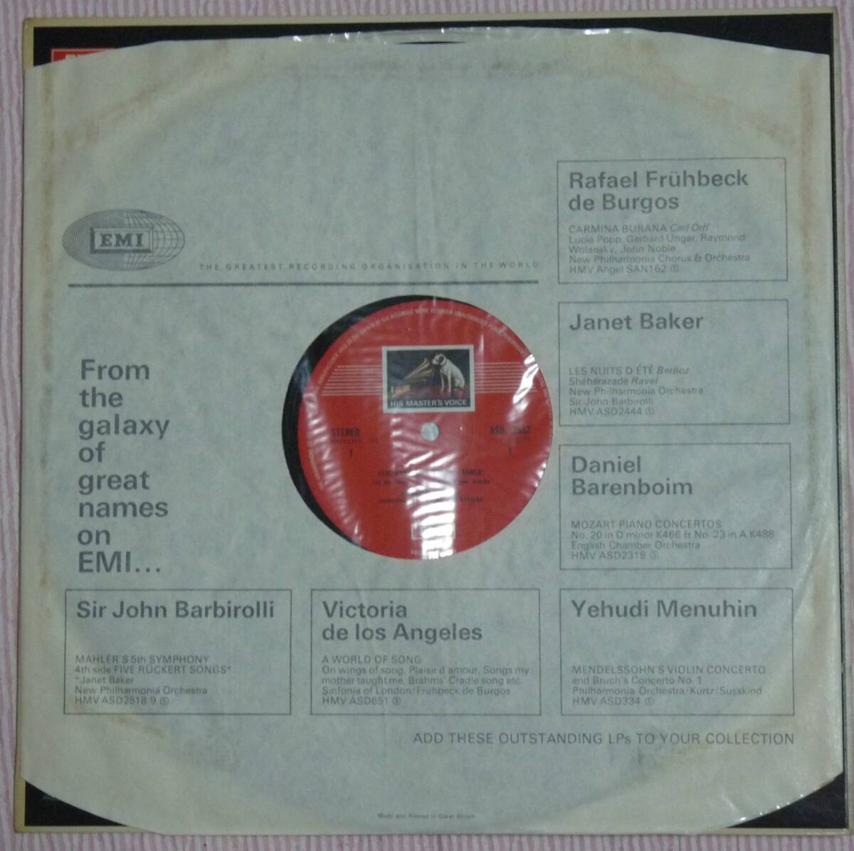 フランク：交響曲ニ短調 カラヤン / パリ管弦楽団 英 EMI：ASD-2552の画像3