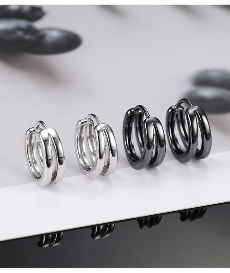 ピアス 2個セット フープピアス シルバー ブラック メンズ レディース ユニセックス シンプル_画像5