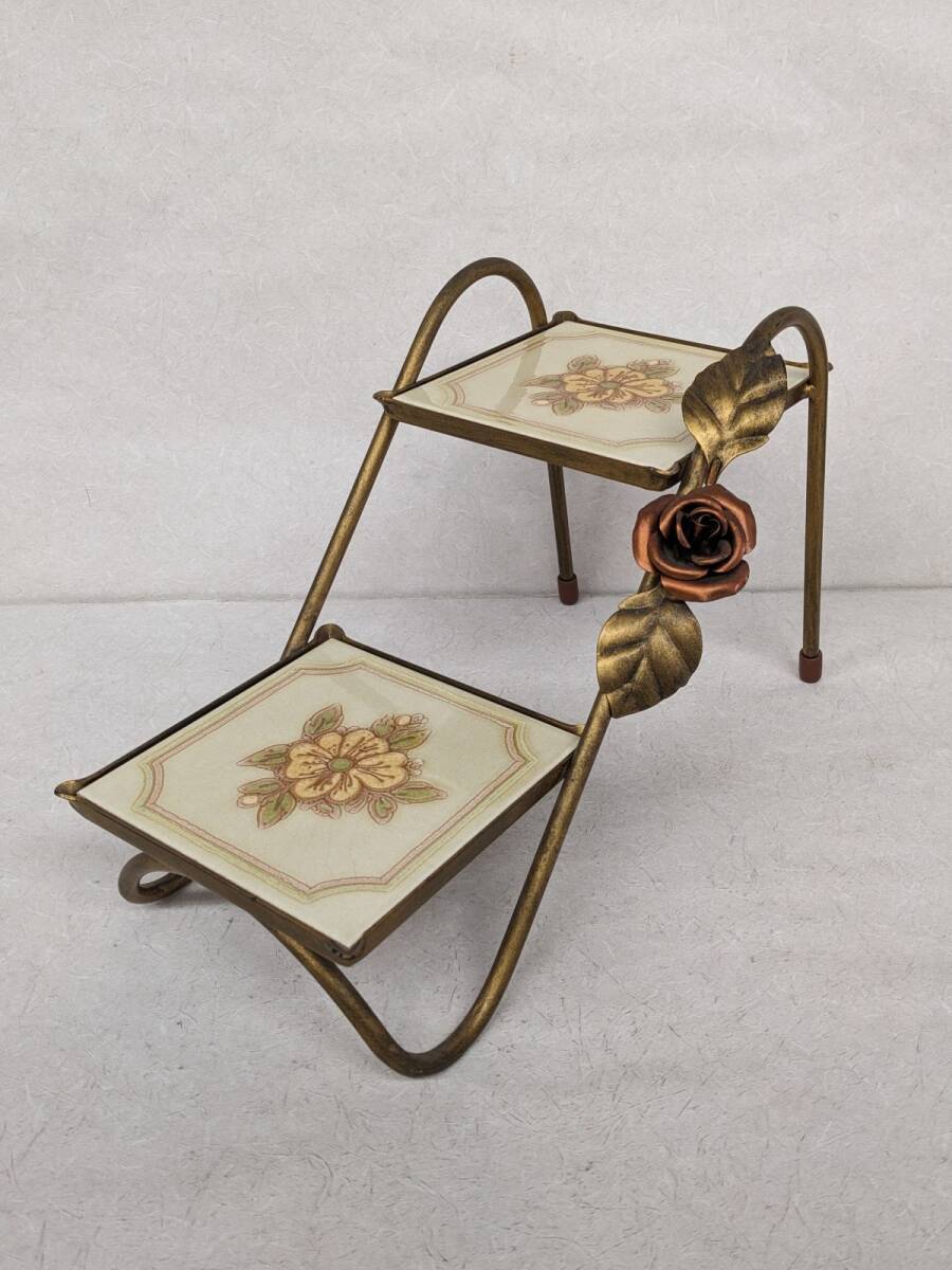 jj561# античный железный цветок подставка роза плитка ro здесь style садоводство смешанные товары /100