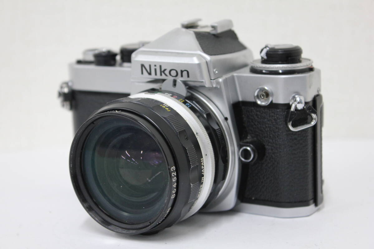【訳あり品】 ニコン Nikon FE Nikkor-H・C Auto 28mm F3.5 フィルムカメラ ボディレンズセット Nikon MF-12付き Y665の画像1