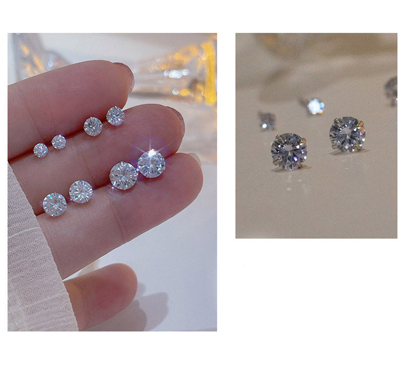 CZダイヤピアス　両耳セット6mm　s925ピアス　金属アレルギー対応　プレゼント　誕生日7_画像6